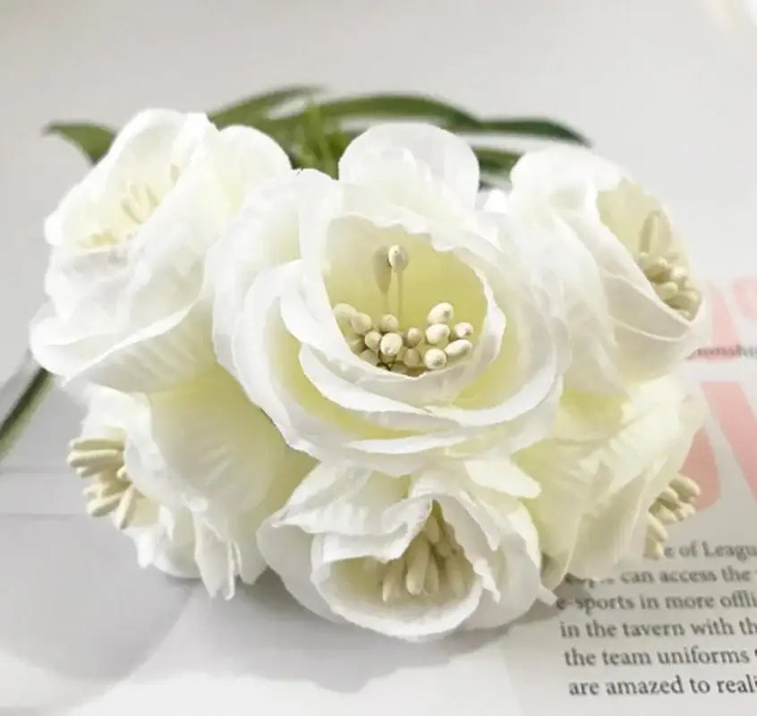 DecorBites™ Artificial Peony Tea Rose Camellia Silk Flowers for Home Garden Wedding