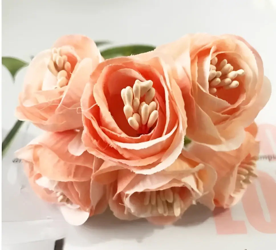 DecorBites™ Artificial Peony Tea Rose Camellia Silk Flowers for Home Garden Wedding