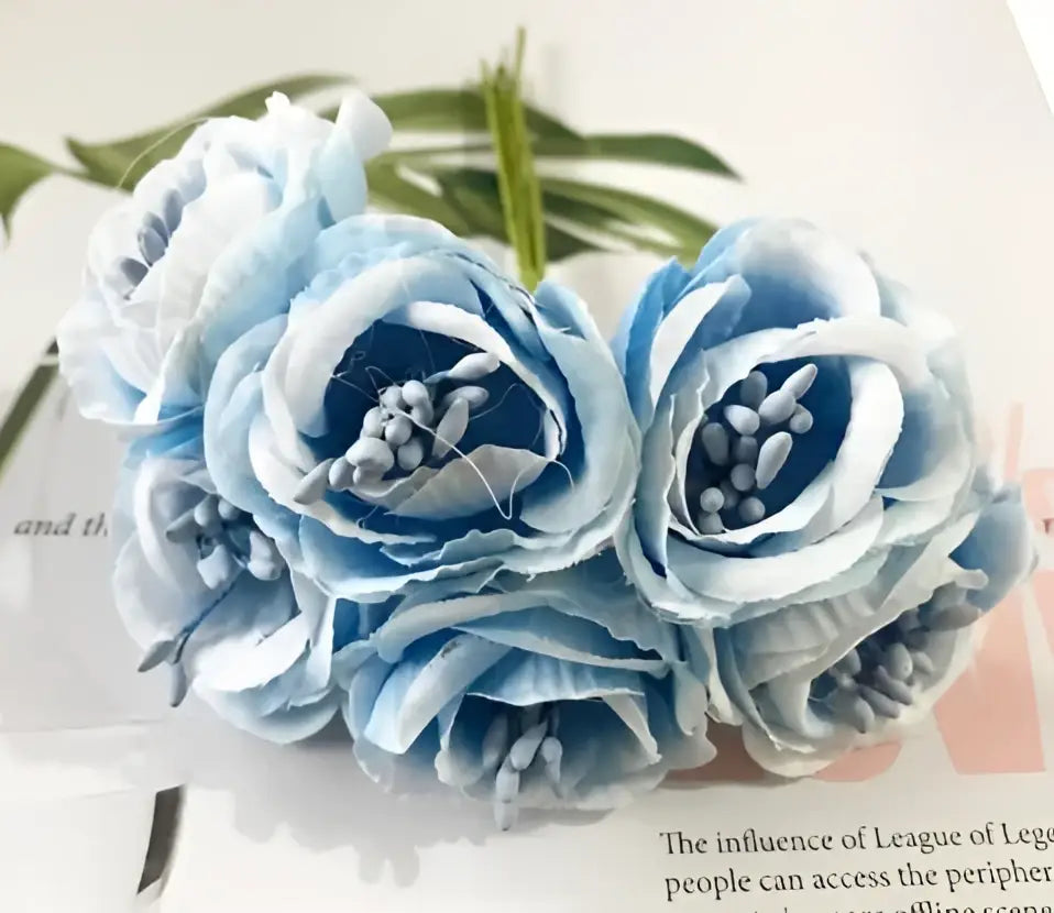 DecorBites™ Artificial Peony Tea Rose Camellia Silk Flowers for Home Garden Wedding
