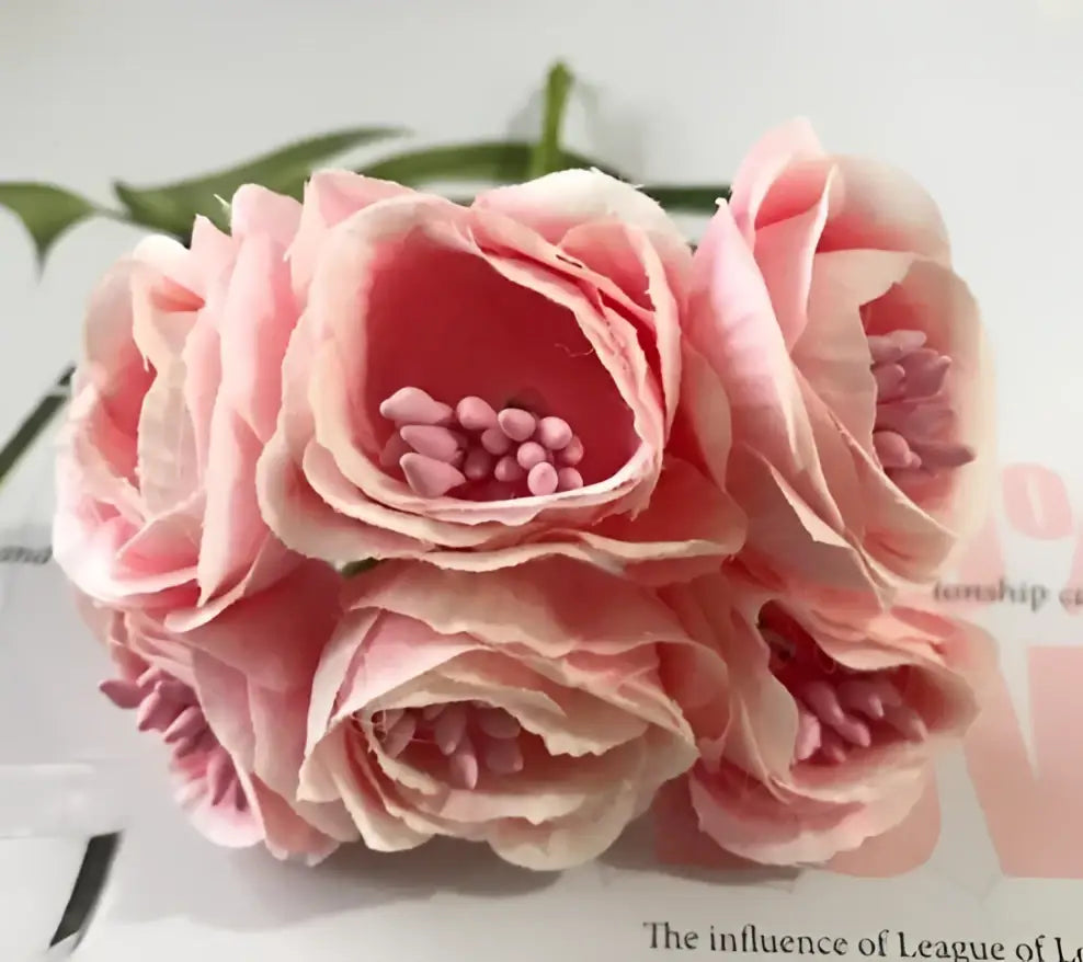DecorBites™ Artificial Peony Tea Rose Camellia Silk Flowers for Home Garden Wedding