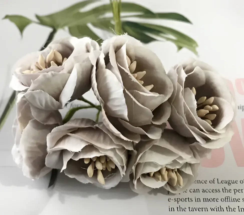 DecorBites™ Artificial Peony Tea Rose Camellia Silk Flowers for Home Garden Wedding