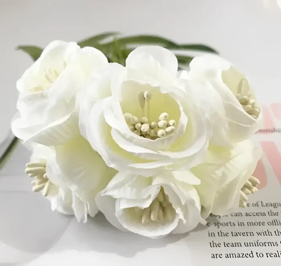 DecorBites™ Artificial Peony Tea Rose Camellia Silk Flowers for Home Garden Wedding