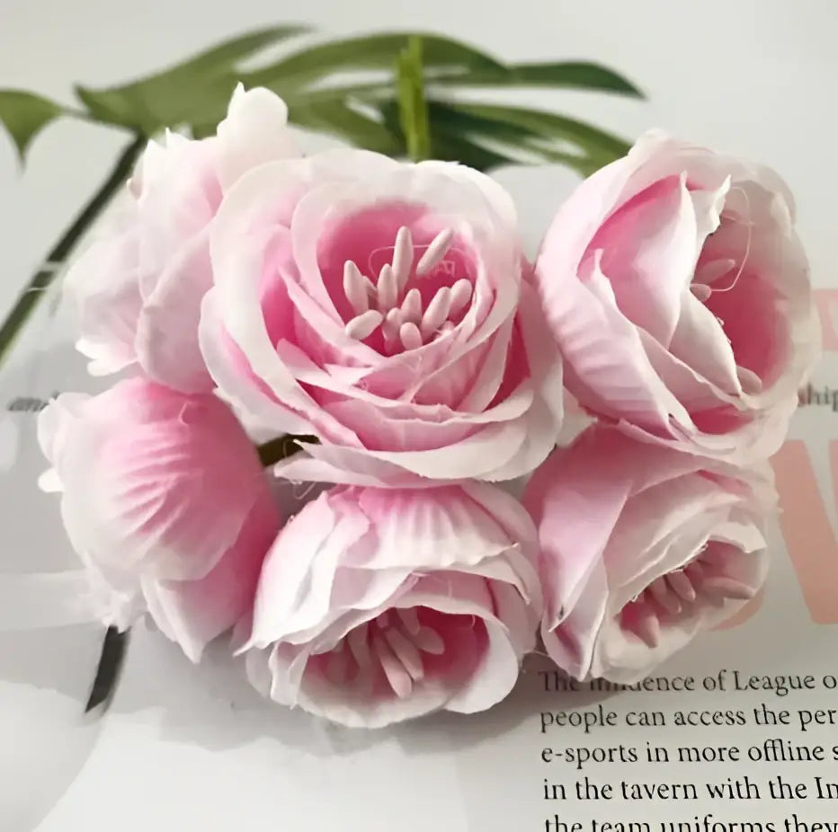DecorBites™ Artificial Peony Tea Rose Camellia Silk Flowers for Home Garden Wedding