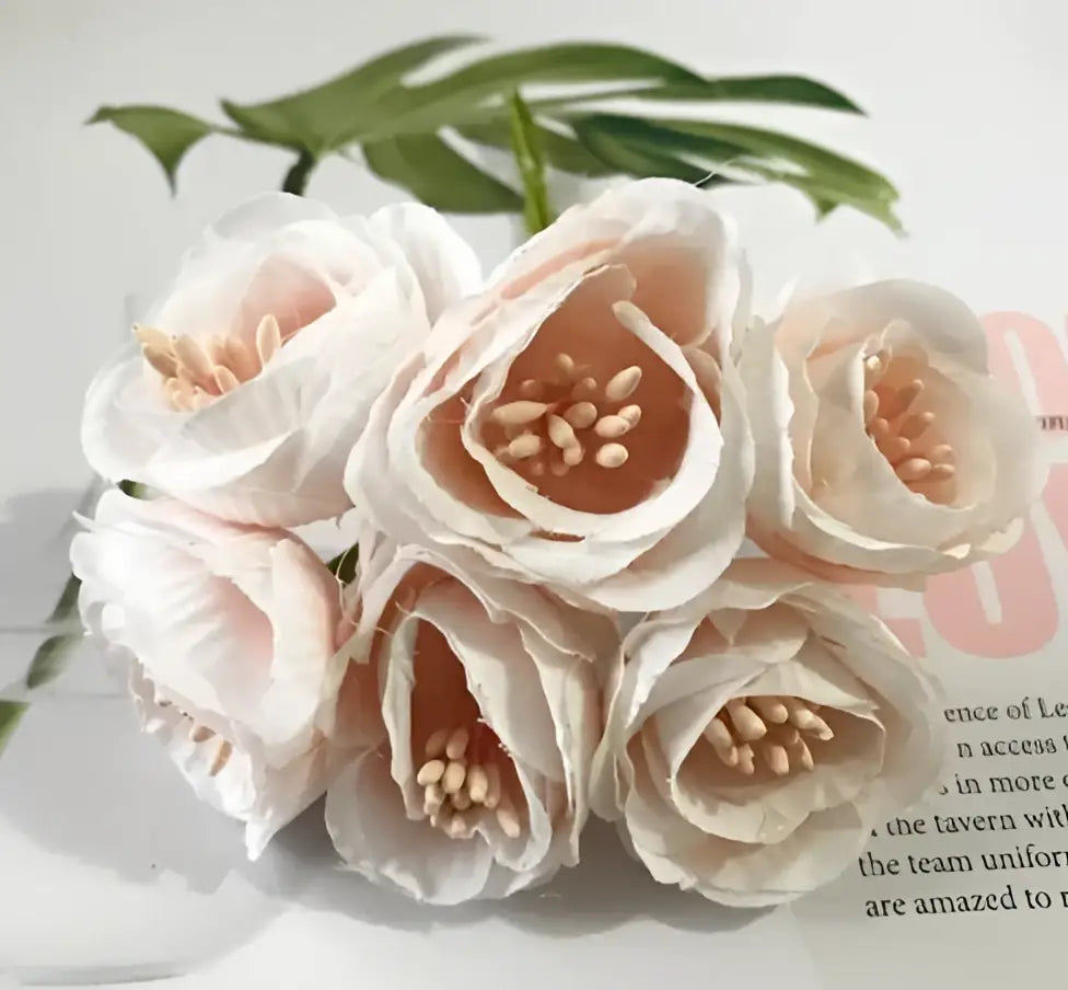DecorBites™ Artificial Peony Tea Rose Camellia Silk Flowers for Home Garden Wedding