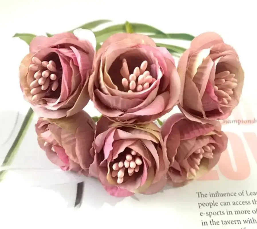 DecorBites™ Artificial Peony Tea Rose Camellia Silk Flowers for Home Garden Wedding