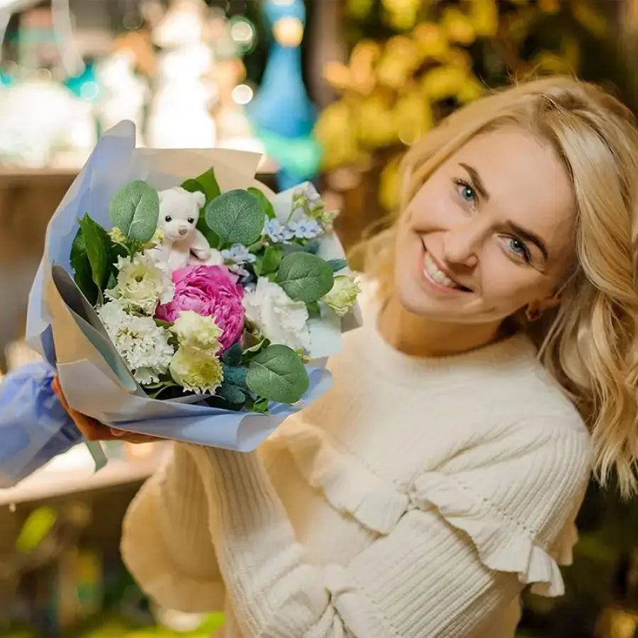 DecorBites™ Artificial Roses and Eucalyptus Home Wedding Christmas Decor Flowers