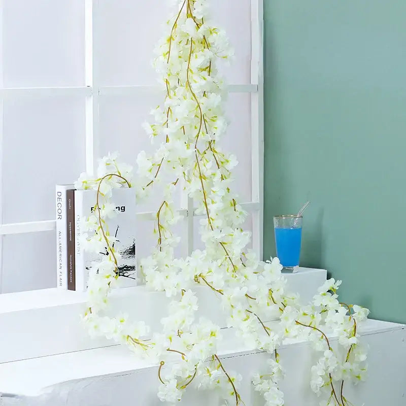 DecorBites™ Artificial Sakura Flowers Vine: Wedding Garden Rose Arch Decoration