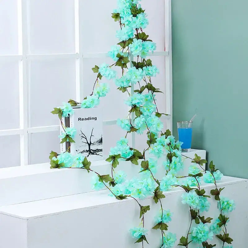 DecorBites™ Artificial Sakura Flowers Vine: Wedding Garden Rose Arch Decoration