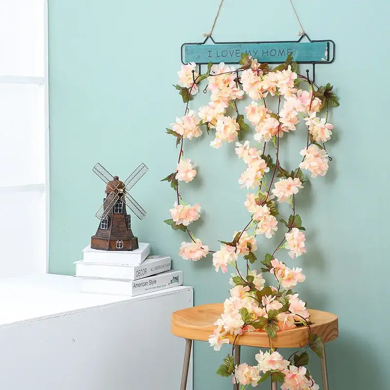 DecorBites™ Artificial Sakura Flowers Vine: Wedding Garden Rose Arch Decoration