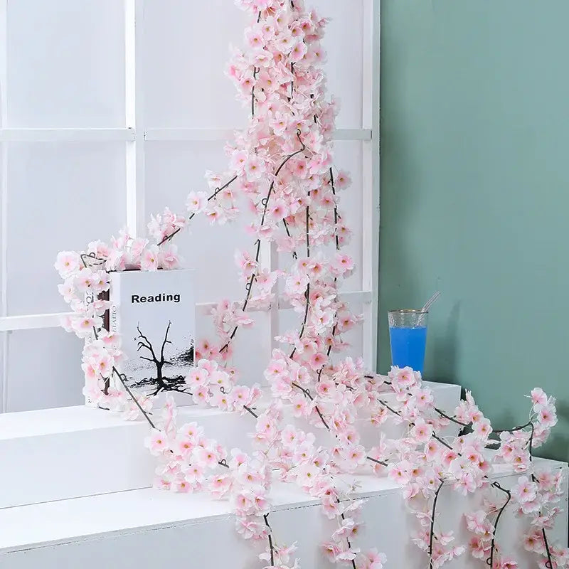 DecorBites™ Artificial Sakura Flowers Vine: Wedding Garden Rose Arch Decoration