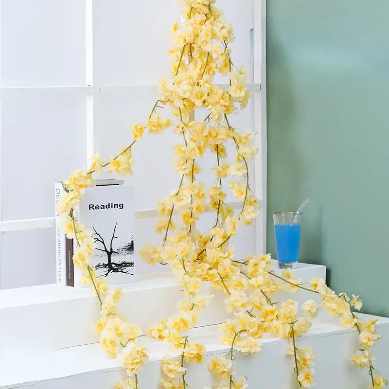 DecorBites™ Artificial Sakura Flowers Vine: Wedding Garden Rose Arch Decoration