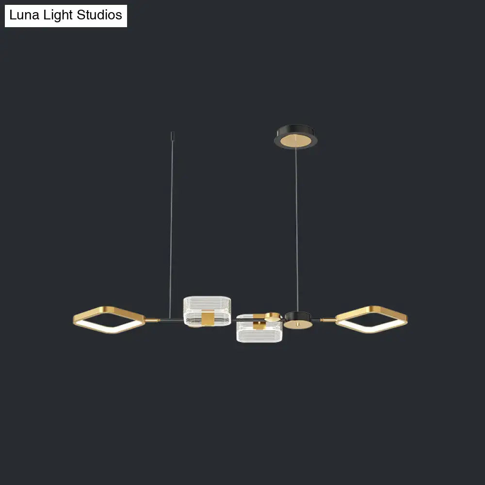 DecorBites™ Artistic Metal LED Ceiling Pendant Light for Dining Room - Gold Ring Island Fixture