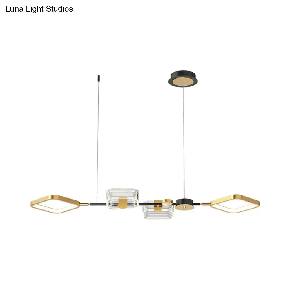 DecorBites™ Artistic Metal LED Ceiling Pendant Light for Dining Room - Gold Ring Island Fixture