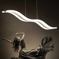 DecorBites™ Artistic Wave Island Pendant Light - White LED Acrylic for Restaurants