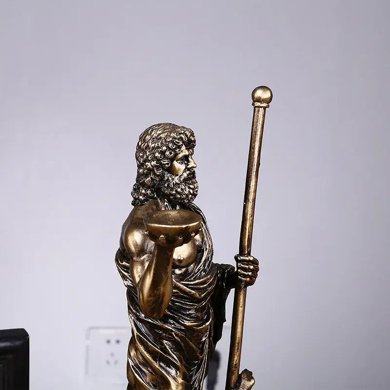 DecorBites™ Asclepius Mini Statue: Greek God of Medicine Resin Figurine for Home Office Decor