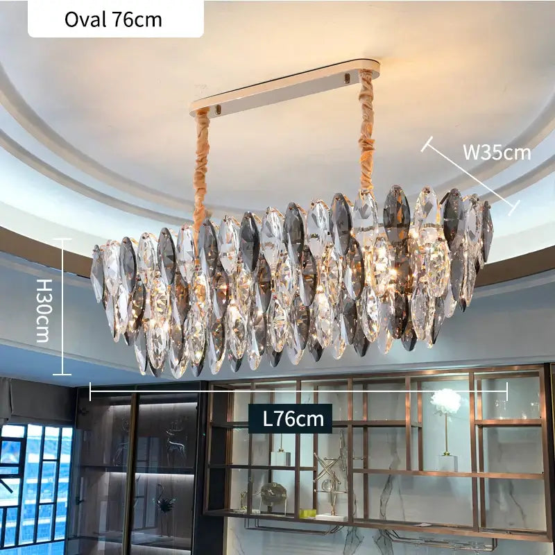 DecorBites™ Ash Crystal Ceiling Chandeliers: Modern Home Decor Hanging Lighting