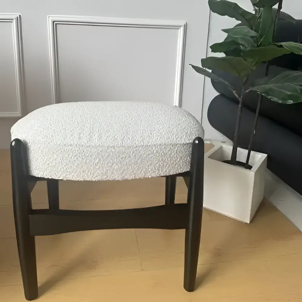 DecorBites™ Ash Wood Makeup Bench Dressing Chair for Small Spaces