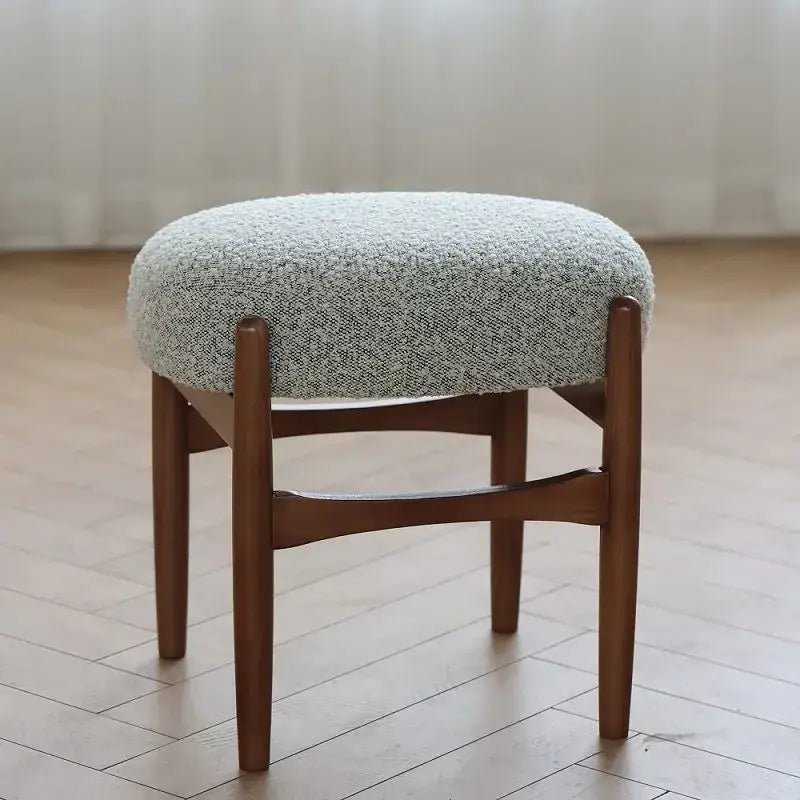 DecorBites™ Ash Wood Makeup Bench Dressing Chair for Small Spaces