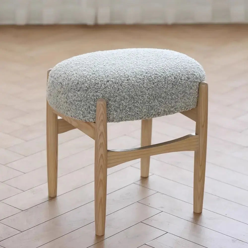 DecorBites™ Ash Wood Makeup Bench Dressing Chair for Small Spaces