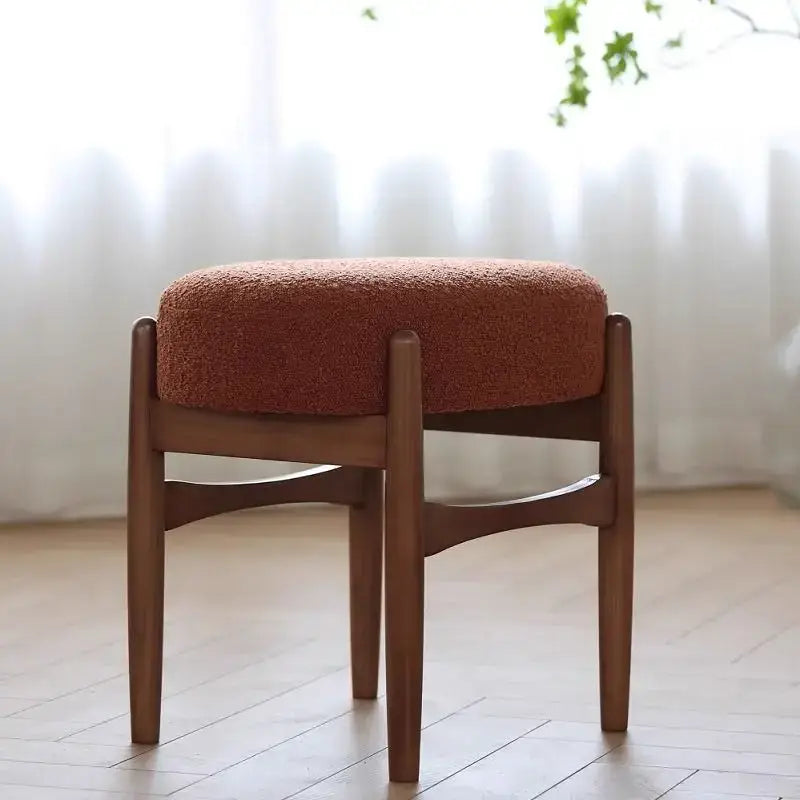 DecorBites™ Ash Wood Makeup Bench Dressing Chair for Small Spaces