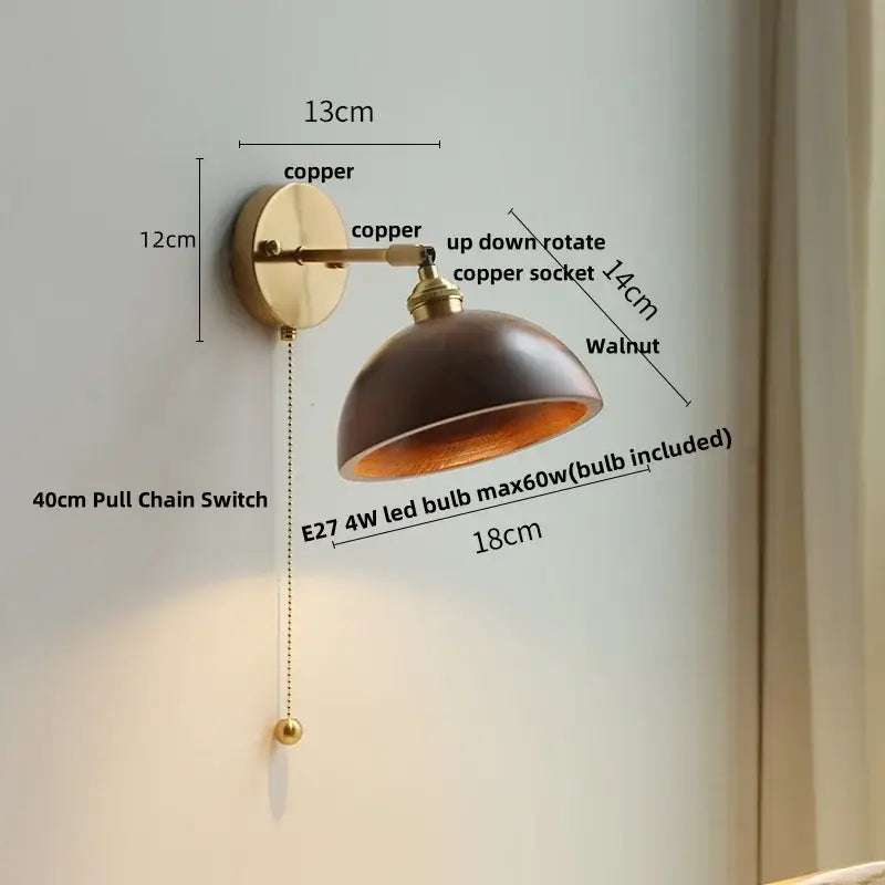 DecorBites™ Ash Wood Up Down LED Wall Lights Living Room Stair Lamp
