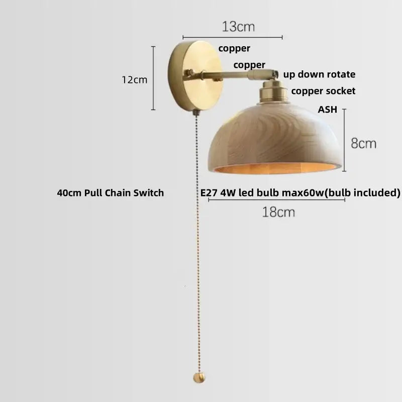 DecorBites™ Ash Wood Up Down LED Wall Lights Living Room Stair Lamp