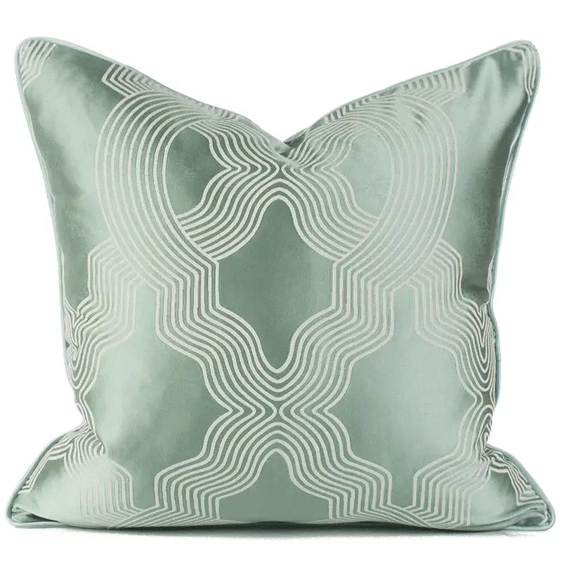 DecorBites™ Asian Landscape Painting Jacquard Square Pillow Cover 45x45cm
