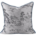 DecorBites™ Asian Landscape Painting Jacquard Square Pillow Cover 45x45cm