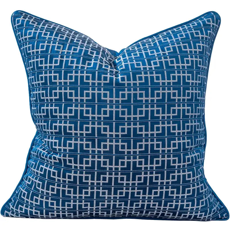 DecorBites™ Asian Landscape Painting Jacquard Square Pillow Cover 45x45cm