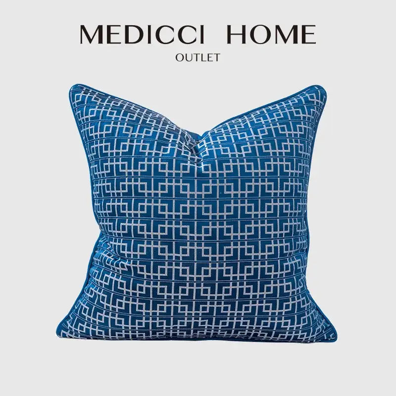 DecorBites™ Asian Landscape Painting Jacquard Square Pillow Cover 45x45cm