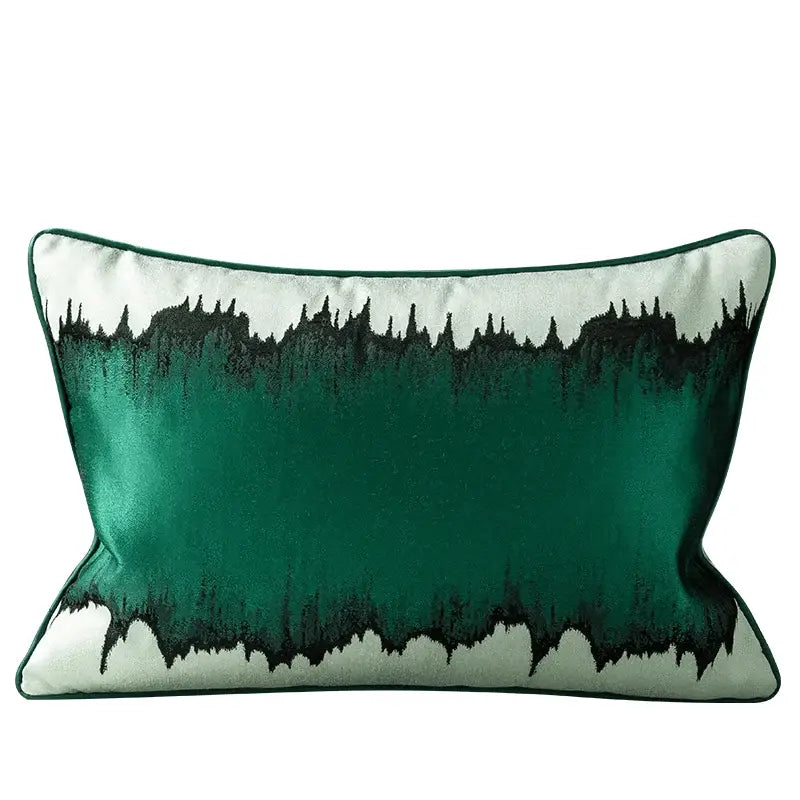 DecorBites™ Asian Landscape Painting Jacquard Square Pillow Cover 45x45cm