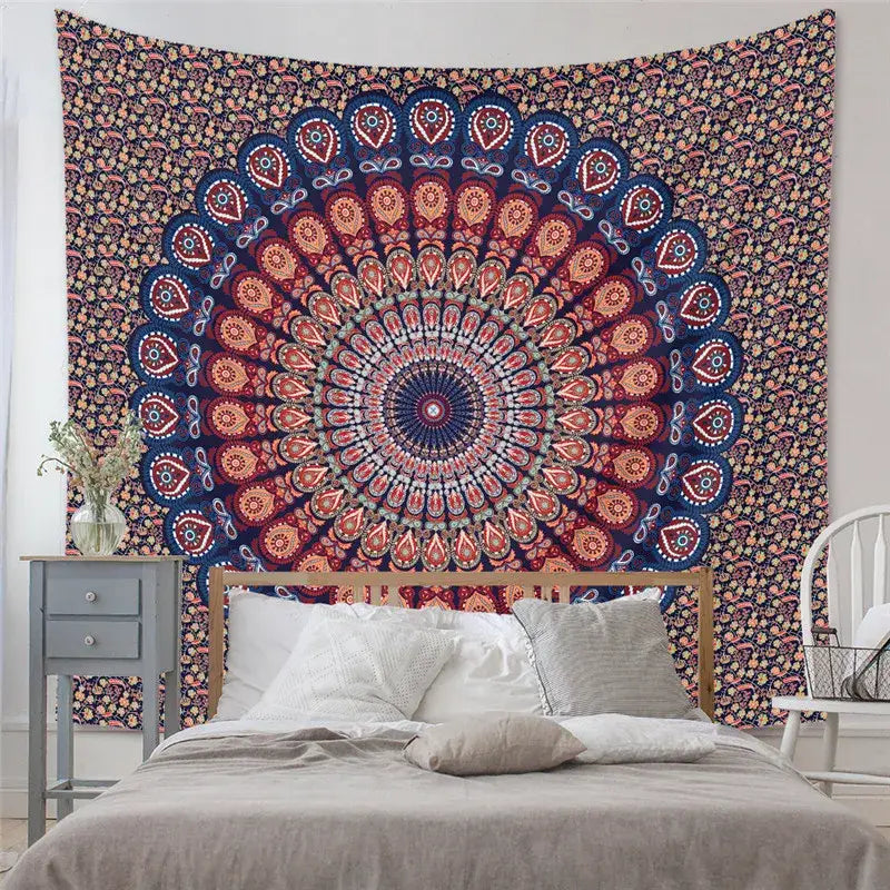 DecorBites™ Astrology Chart Tarot Tapestry Wheel Sun Moon Tree Mushroom Wall Hanging