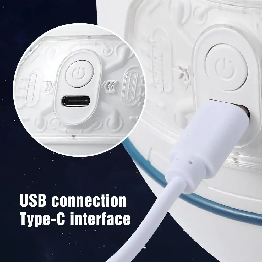 DecorBites™ Astronaut Air Humidifier with Night Light 220ml, Rechargeable Battery, Aroma Diffuser for Kids
