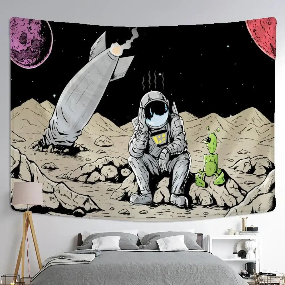 DecorBites™ Astronaut Alien Tapestry Wall Hanging Kawaii Universe Mystic Home Decor