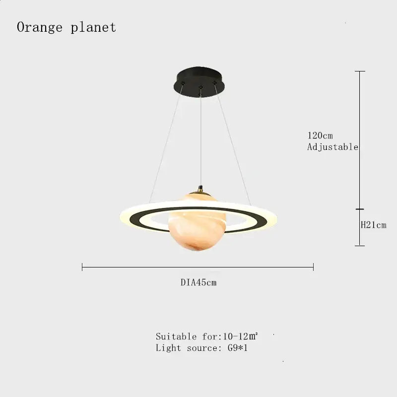 DecorBites™ Astronaut Ball LED Light: Modern Boys Room Decor, Acrylic Planet Earth Pendant
