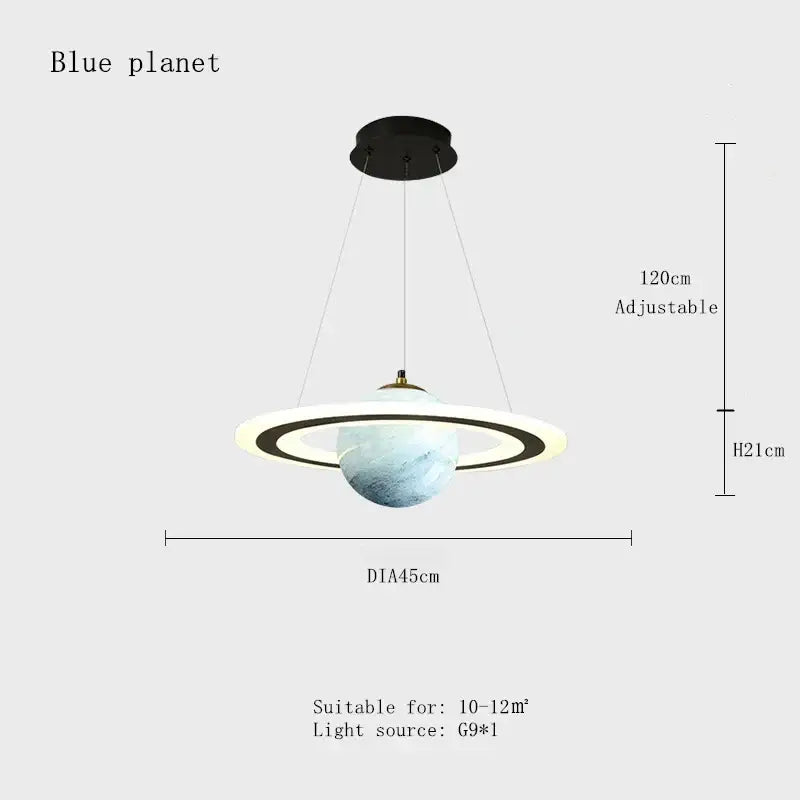 DecorBites™ Astronaut Ball LED Light: Modern Boys Room Decor, Acrylic Planet Earth Pendant