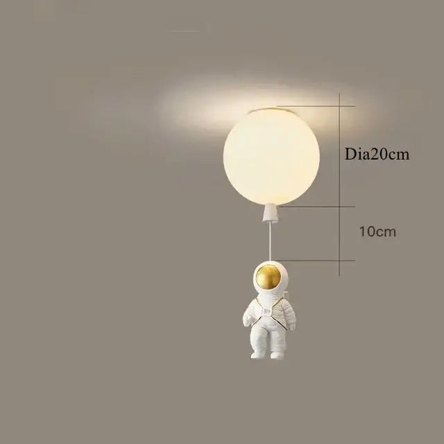 DecorBites™ Astronaut Balloon Ceiling Lamp: Modern Minimalist LED Chandelier for Kids' Room