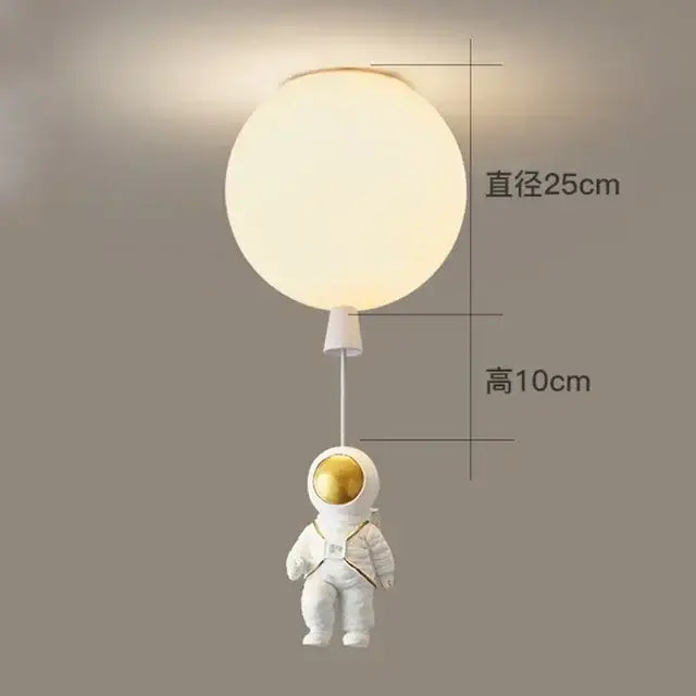 DecorBites™ Astronaut Balloon Ceiling Lamp: Modern Minimalist LED Chandelier for Kids' Room