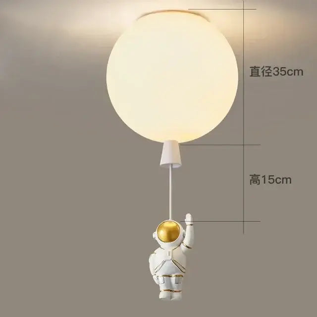 DecorBites™ Astronaut Balloon Ceiling Lamp: Modern Minimalist LED Chandelier for Kids' Room