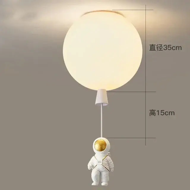 DecorBites™ Astronaut Balloon Ceiling Lamp: Modern Minimalist LED Chandelier for Kids' Room