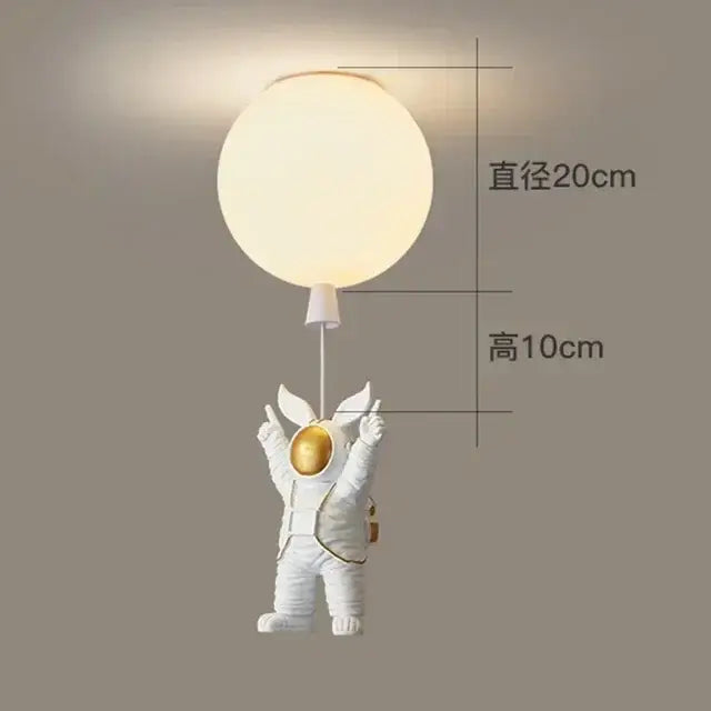 DecorBites™ Astronaut Balloon Ceiling Lamp: Modern Minimalist LED Chandelier for Kids' Room