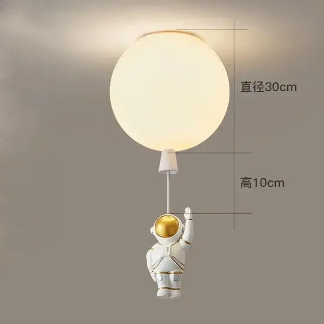 DecorBites™ Astronaut Balloon Ceiling Lamp: Modern Minimalist LED Chandelier for Kids' Room
