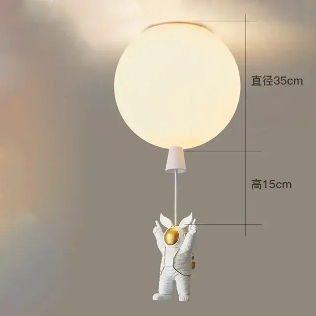 DecorBites™ Astronaut Balloon Ceiling Lamp: Modern Minimalist LED Chandelier for Kids' Room