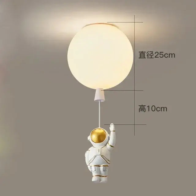 DecorBites™ Astronaut Balloon Ceiling Lamp: Modern Minimalist LED Chandelier for Kids' Room