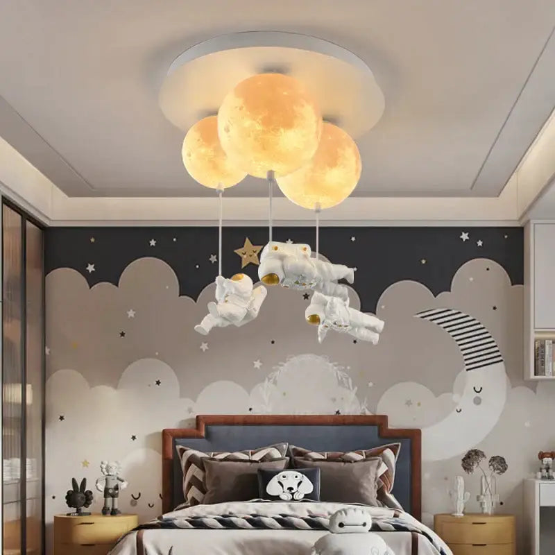 DecorBites™ Astronaut Bubble Chandelier Light - Moonlight Bedroom Ceiling Lamp