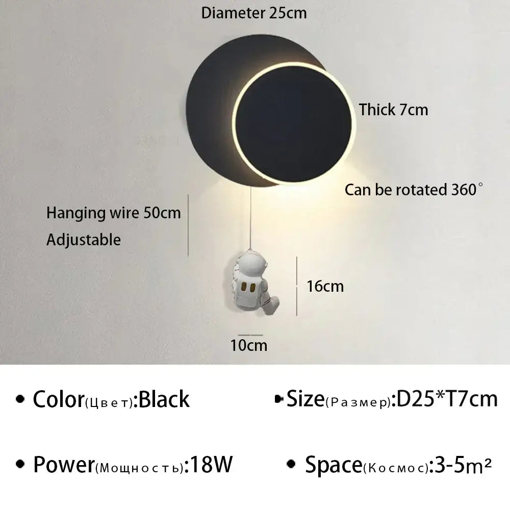 DecorBites™ Astronaut Cartoon LED Wall Lamp for Modern Home Decor