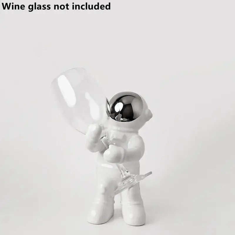 DecorBites™ Astronaut Ceramic Wine Rack: Handmade Bar Accessories, Animal Sculpture Figurine