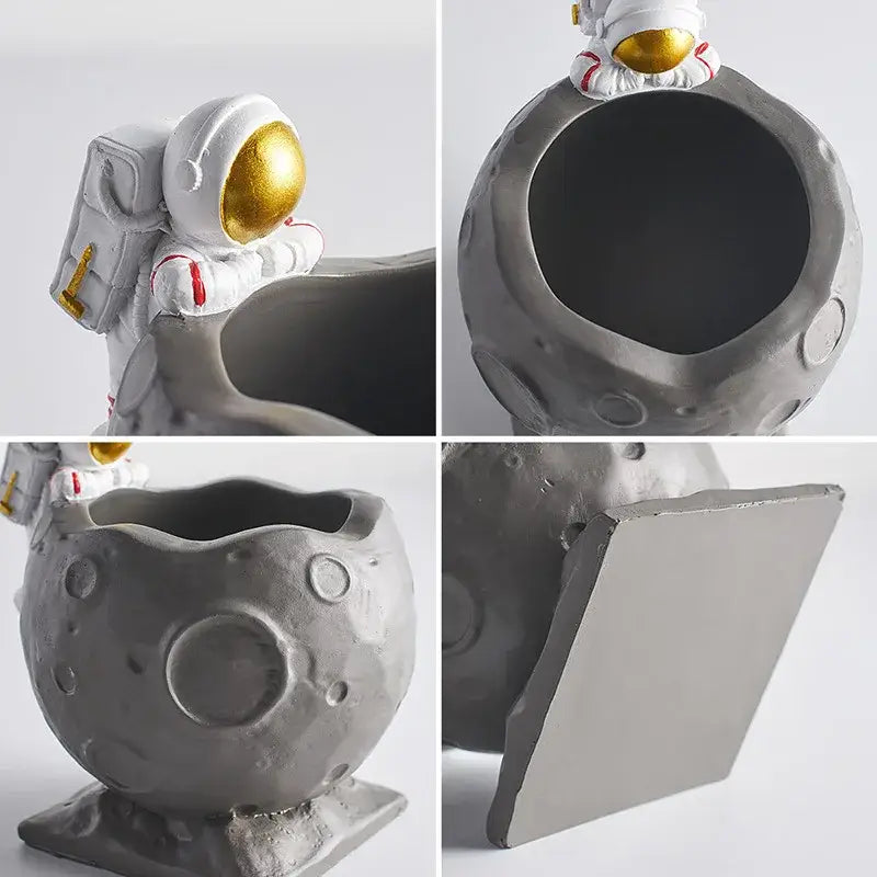 DecorBites™ Astronaut Cosmonaut Pen Holder Figurines for Home Office Desk Decoration
