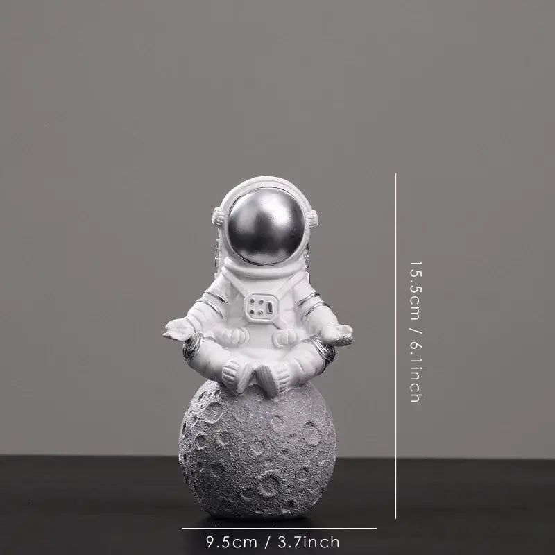 DecorBites™ Astronaut Figurines: Modern Spaceman with Moon Sculpture, Perfect Gift for Man & Boyfriend