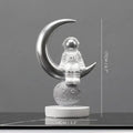 DecorBites™ Astronaut Figurines: Modern Spaceman with Moon Sculpture, Perfect Gift for Man & Boyfriend